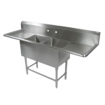 John Boos 42PB20-2D24 - Sink, 2-compartment, 91-1/4