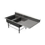 John Boos 42PB2028-1D24R - Two Compartment Sink, 68 x 33-1/2 inch, (1) drain board