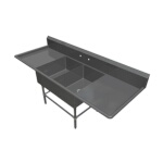 John Boos 42PB20284-2D24 - Two Compartment Sink, 91 x 33-1/2 inch, (2) drain boards