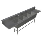 John Boos 44PB204-2D24 - Sink, 4-compartment, 131-1/4