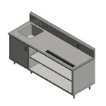 John Boos 4CB4R10-30144-L - Beverage Table, cabinet with open shelf, 144