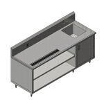 John Boos 4CB4R10-3060-R - Beverage Table, cabinet with open shelf, 60