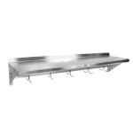 John Boos BHS1296PR - Shelf, wall mount with pot rack, 96