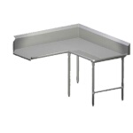 John Boos CDT4-K6084SBK-R - Clean Corner Dishtable, 84 x 60 x 44 inch, left-to-right