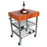 John Boos CHY-CUCD15WC - Cucina D'Amico Wine Cart, 30
