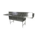 John Boos DT3B18244-2D24L - Clean Dishtable with Pot Sinks, 103-1/2 x 30 x 44 inch