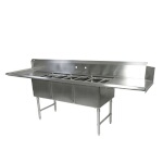 John Boos DT3PB18244-2D18L - Dishtable with (3) Pot Sinks, 91-5/8