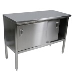 John Boos EBSS4-30108 - Work Table, cabinet with sliding doors, 108