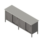 John Boos EBSS6-24144 - Work Table, cabinet with sliding doors, 144