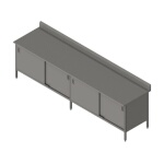 John Boos EBSS6R5-30144 - Work Table, cabinet with sliding doors, 144