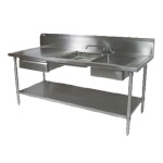 John Boos EPT6R10-DL2B-72R - Work Table with Prep Sink, 2-compartment, 72