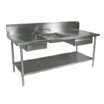 John Boos EPT6R10-DL2B-96L - Work Table with Prep Sink, 2-compartment, 96
