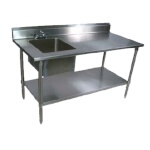 John Boos EPT6R5-3072SSK-L - Work Table With Prep Sink, 72