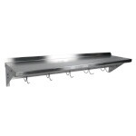 John Boos MENSL48-P - Cucina Mensola Shelf, wall-mount, 18/300 stainless steel, 48