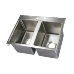 John Boos PB-DISINK101410-2 - Drop-In Sink, 2-compartment, 24
