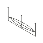 John Boos PRB05-C - Pot Rack, ceiling mount, boat-shaped, 120 inch, (30) double hooks