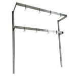 John Boos PRD3A - Pot Rack, table mount, double bar, 84 inch, (14) double hooks