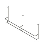 John Boos PRD4-C - Pot Rack, ceiling mount, double bar, 96 inch, (16) double hooks