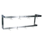 John Boos PRW21 - Pot Rack, wall mount, double bar, 48 inch, (8) double hooks