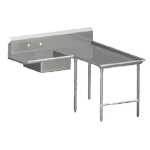 John Boos SDT6-I6060SBK-R - Soiled Island Dishtable, 60 x 60 inch, right-to-left