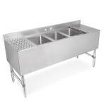 John Boos UBS3-2160-2D12 - Underbar Sink Unit, 3-compartment, 60