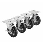 Krowne 28-111S - Plate Caster, Swivel w/brake, 5