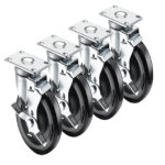 Krowne 28-113S - Plate Caster, Swivel w/brake, 5