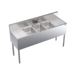 Krowne KR19-53C - Underbar Sink, 3 compart, 60