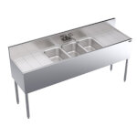 Krowne KR19-63C - Underbar Sink, 3 compart, 72