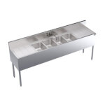 Krowne KR19-74C - Underbar Sink, 4 compart, 84