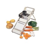 Matfer 215000 - Mandoline, with pusher, straight and serrated edge, 3 julienne blades