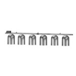 Nemco 6006-6 - Heat Lamp, single row suspension bar, chain hung, 6 bulb, 120v