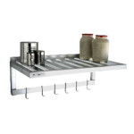 New Age 1121PR - Shelf, with pot rack, wall-mounted, T-bar design, 36