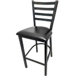 Oak Street BM-234R - Bar Stool, rustic ladder back, footrest, clear coat frame finish