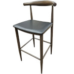 Oak Street BM-6063-DW-BLK - Elbow Series Bar Stool, driftwood finish, black vinyl seat