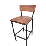 Oak Street BM-W702-2 - Timber 2.0 Series Bar Stool, distressed wood back & seat, black frame