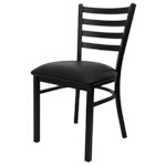 Oak Street CM-234 - Dining Chair, ladder back, black powder coat frame finish