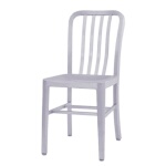 Oak Street CM-252-ALM - Navy Series Dining Chair, slat back, aluminum seat & frame