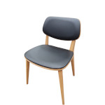 Oak Street CW-0234-NT-BLK - Harbor Series Side Chair, black vinyl back & seat, wood frame