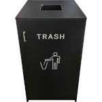 Oak Street M8560-BLK - Recycling Unit, Trash, black laminate finish, 7.875