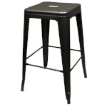 Oak Street OD-BB-820-BLK-XL - Stacking Bar Stool, indoor/outdoor, metal frame with black matte paint