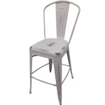 Oak Street OD-BM-0001-WHT - Smokestack Bar Stool, indoor/outdoor, metal back & seat, white finish