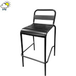 Oak Street OD-BM-6079 - Boardwalk Bar Stool, metal ladder back & seat, indoor/outdoor, black finish