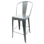 Oak Street OD-BM-820-PNT-XL - Bar Stool, indoor/outdoor, metal construction, silver bullet paint