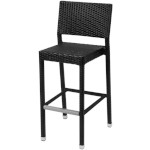 Oak Street OD-BM-RN - Bar Stool, indoor/outdoor, black synthetic wicker rattan back & seat