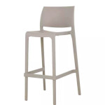 Oak Street OD-BS-711-GG - Teton Stacking Bar Stool, indoor/outdoor, curved back, greige