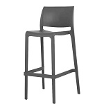 Oak Street OD-BS-711-IG - Teton Stacking Bar Stool, indoor/outdoor, curved back, iron gray