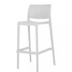Oak Street OD-BS-711-WHT - Teton Stacking Bar Stool, indoor/outdoor, curved back, white