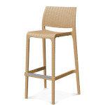 Oak Street OD-BS-736-CT - Olympus Stacking Bar Stool, indoor/outdoor, rattan design, camel tan