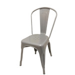 Oak Street OD-CM-0001-SLV - Smokestack Stacking Chair, indoor/outdoor, metal back & seat, silver finish